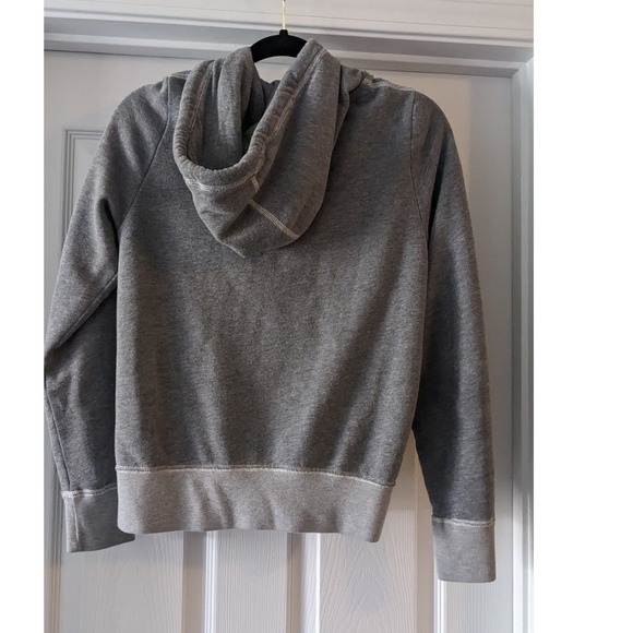 Abercrombie & Fitch Grey Zip Up Hoodie Swea&shirt Womens Medium NY Graphic - Picture 2 of 3